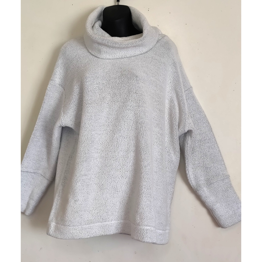 Ava & Viv Cowl Neck Sweater Size X (14) HEAVY DUTY KNIT Outdoor Warm WHITE Gray